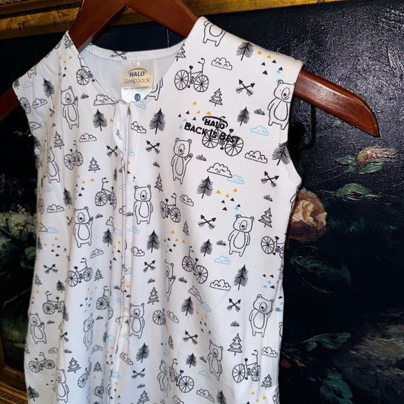 Halo SleepSack Black White Bear Print Size Large 12-18Mos Like New - Picture 3 of 6